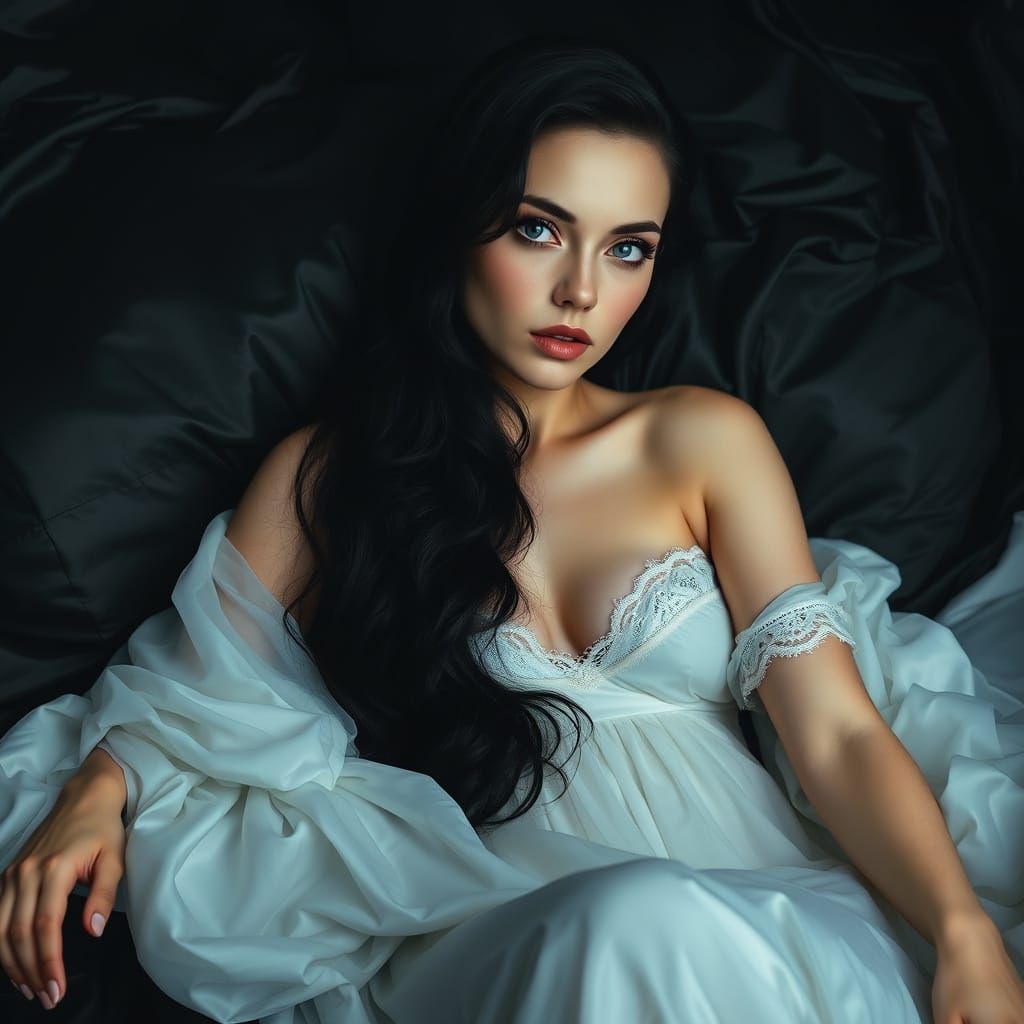 Ethereal Woman in a Dreamlike Setting