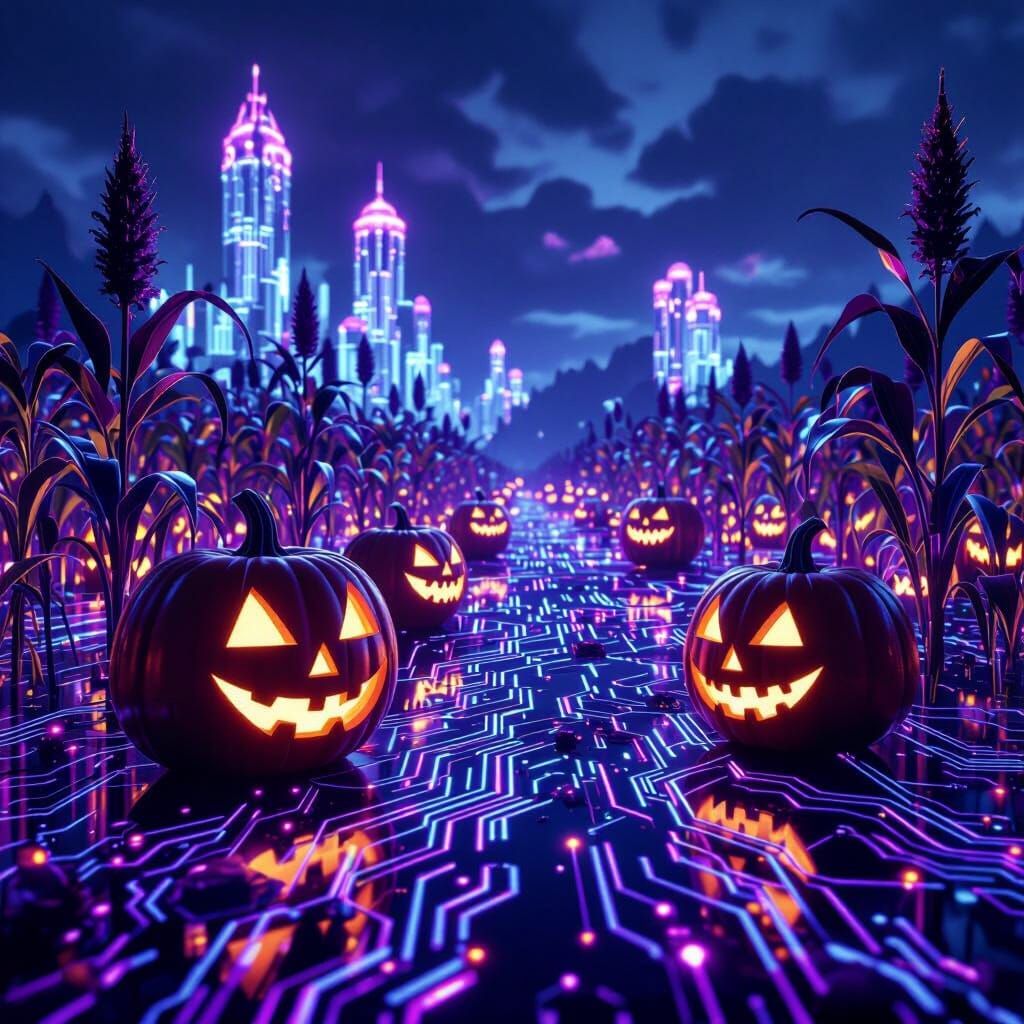 Haunted Amethyst Harvest on Glistening Circuitry