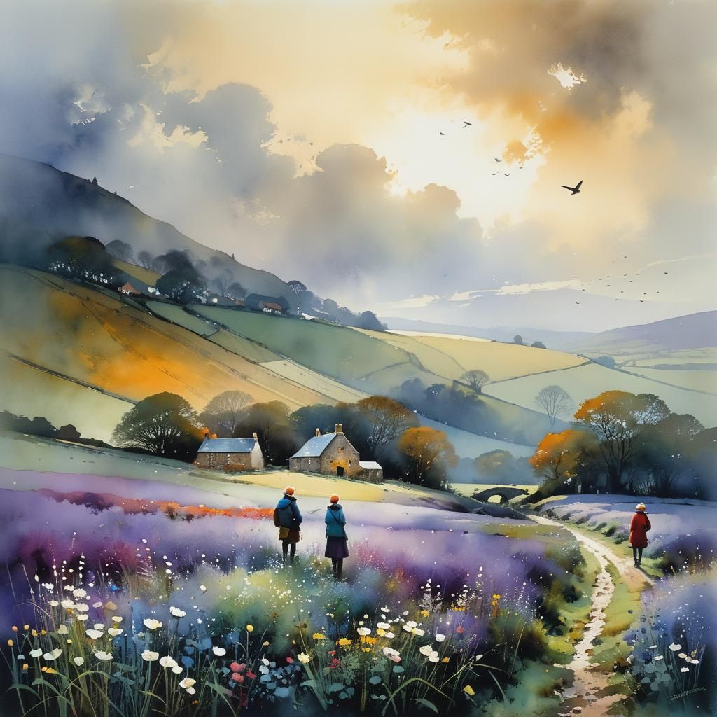 Intricately Detailed Portrait of Intertwined Figures