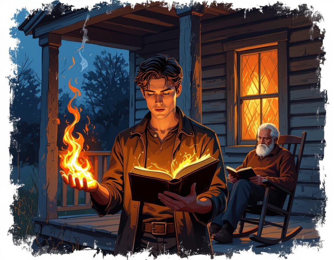 Man Learns Elemental Magic in Rustic Cabin