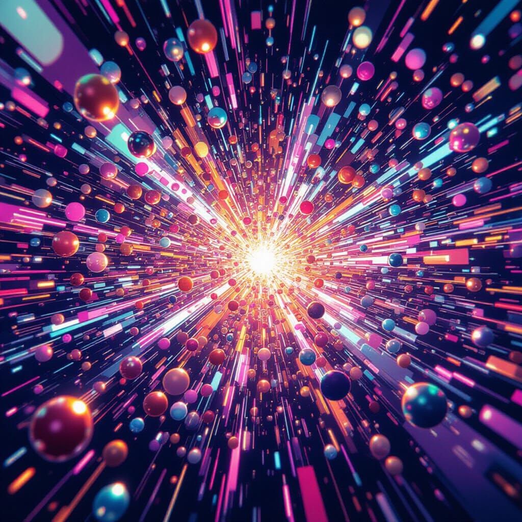 Colorful Beads Explode in a Futuristic Aesthetic