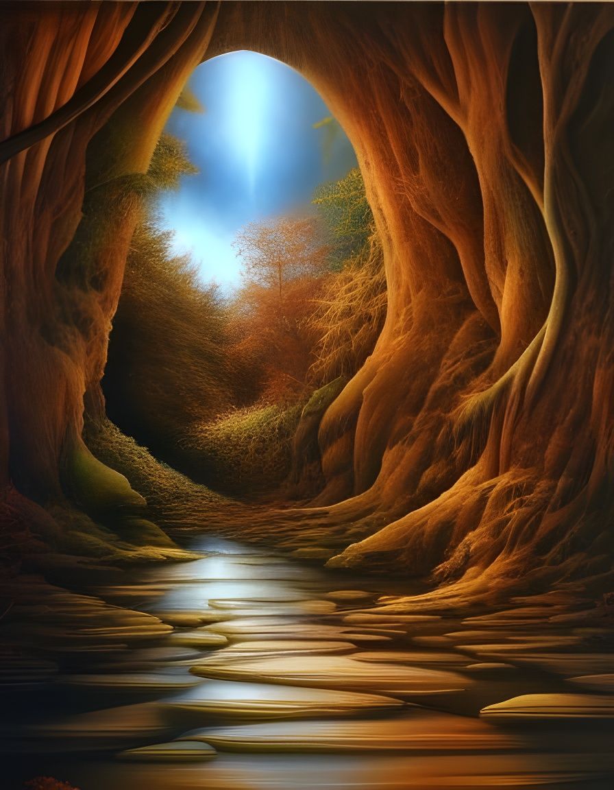 Fantastical Arched Passageway with 3D Textures