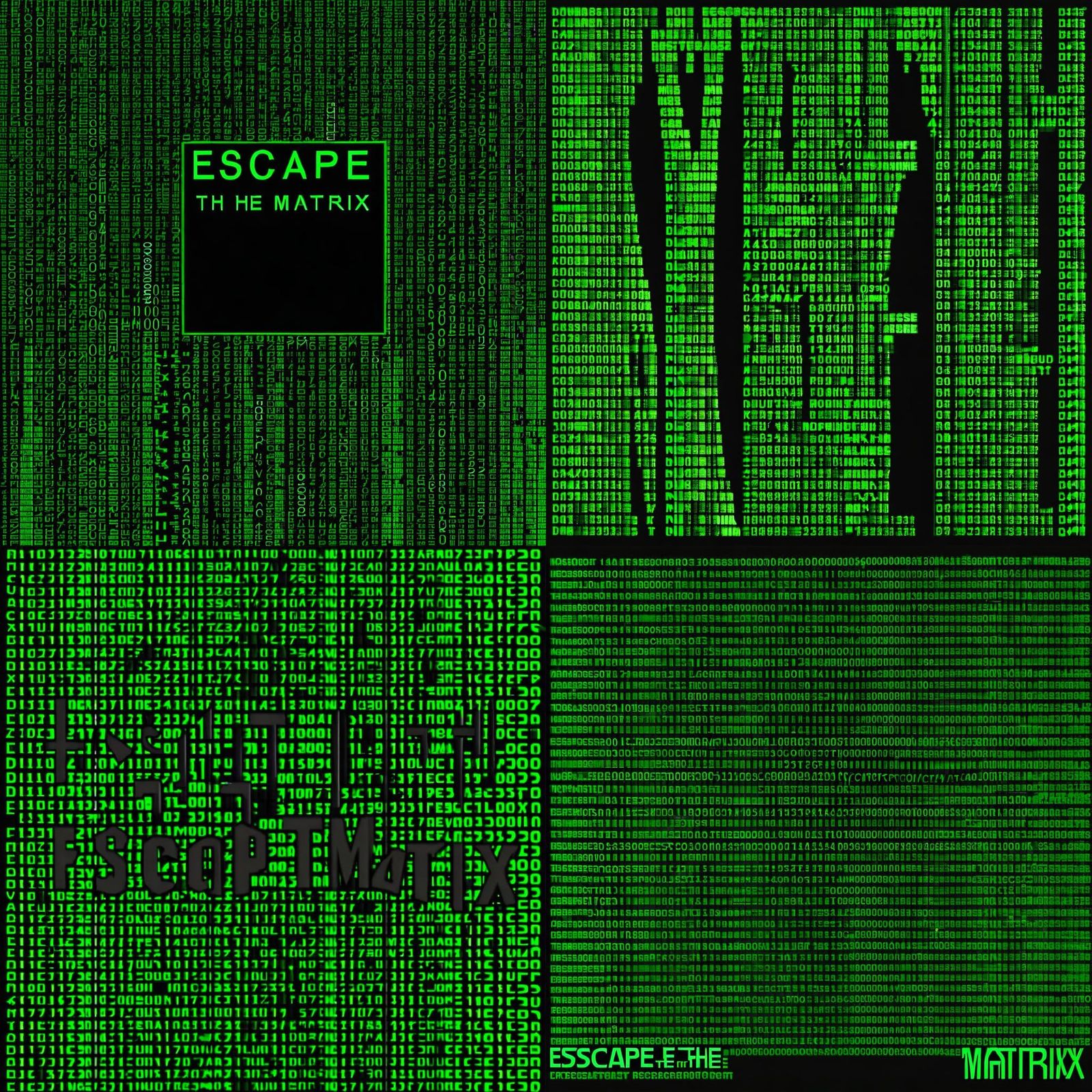 Escape the Matrix: Green Text on Black Background