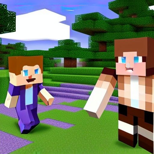 Minecraft Couple Kissing in Divine Sunlight