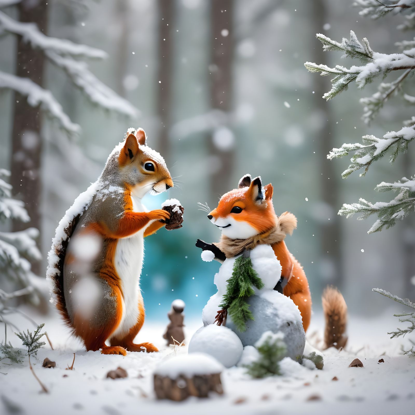 Winter Wonderland with Animals