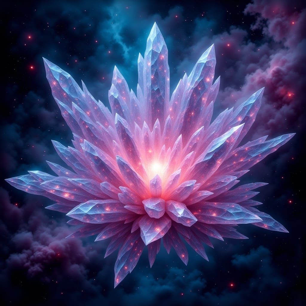 Crystal Being with Neon Energy in Zero Gravity