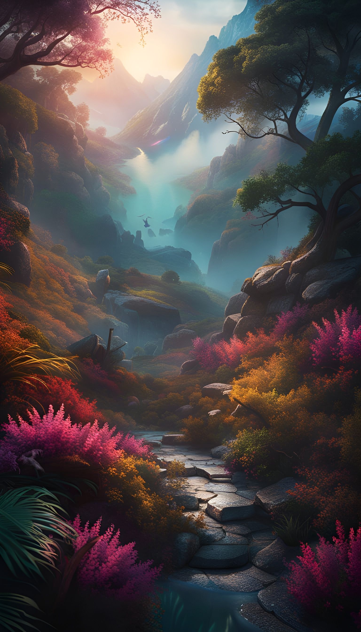 Psychedelic Leopardus Wiedii Portrait in Kaleidoscopic Vapor...