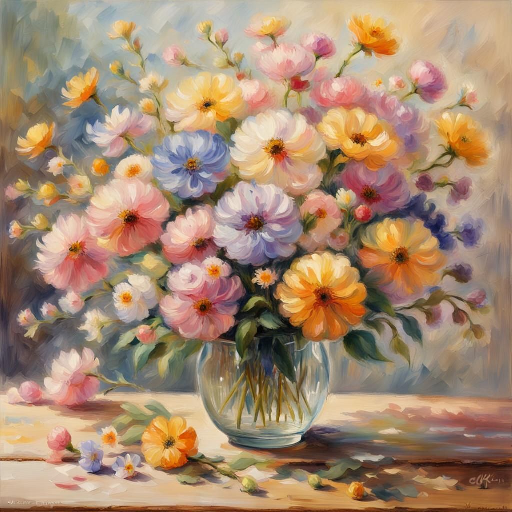 Impressionist Florals in Soft, Warm Light