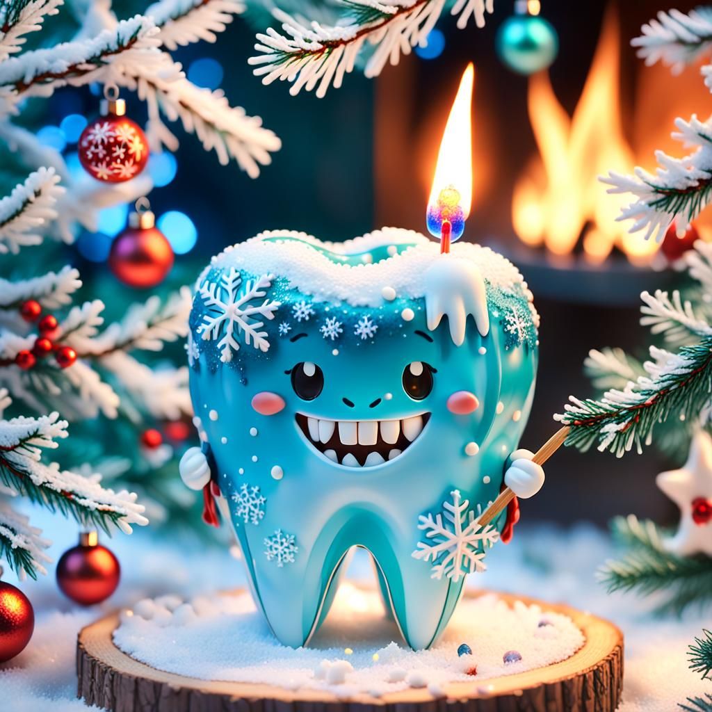 Christmas Tooth Figurine in Anime Style