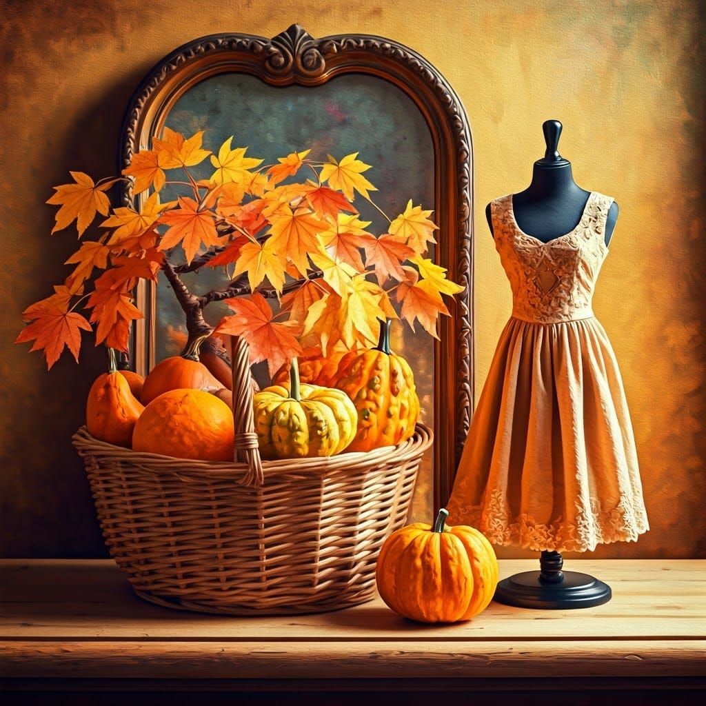 Still Life with Xenomorph in Watercolor Style