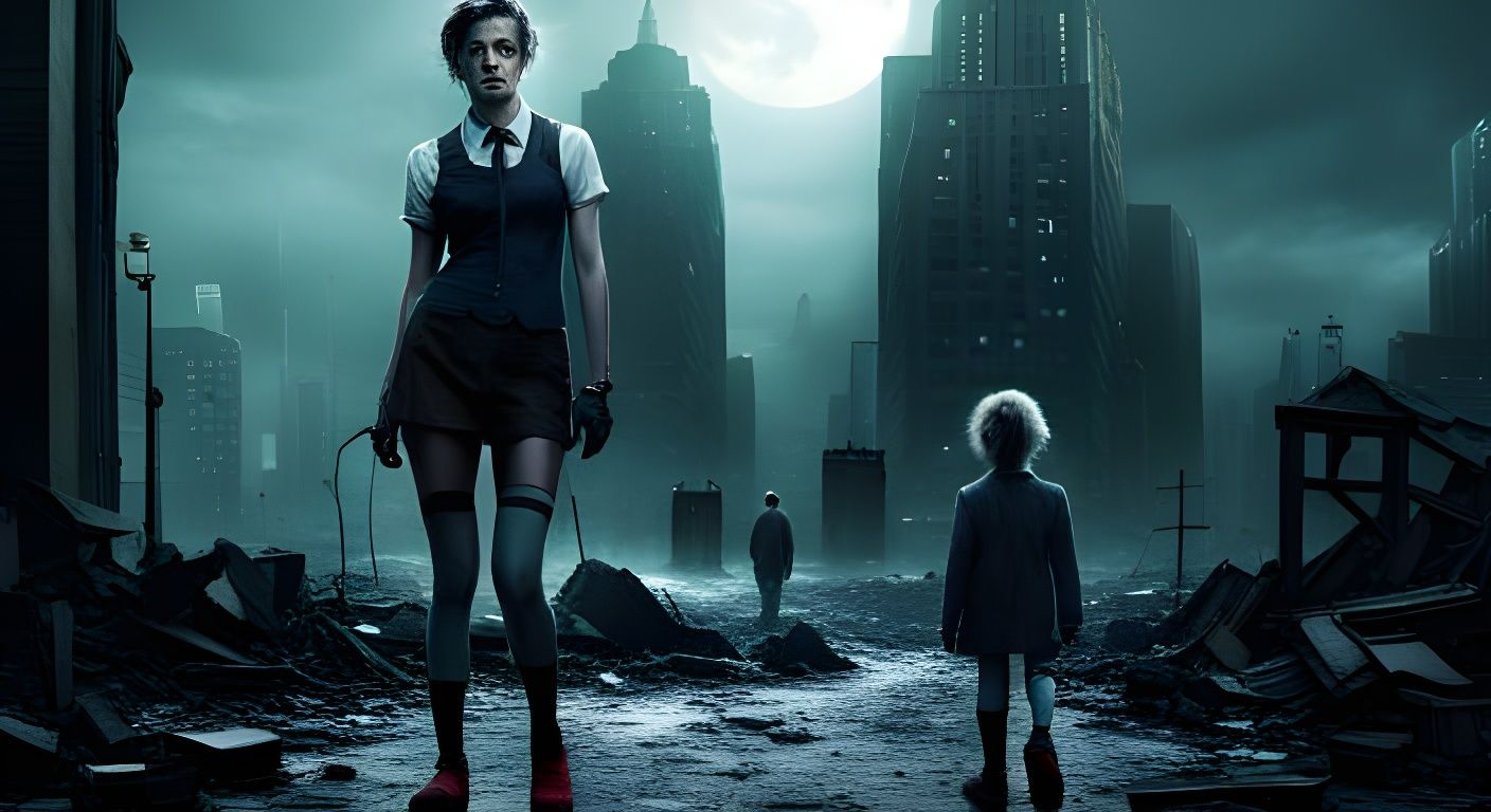 Grotesque Zombie in Ruined City