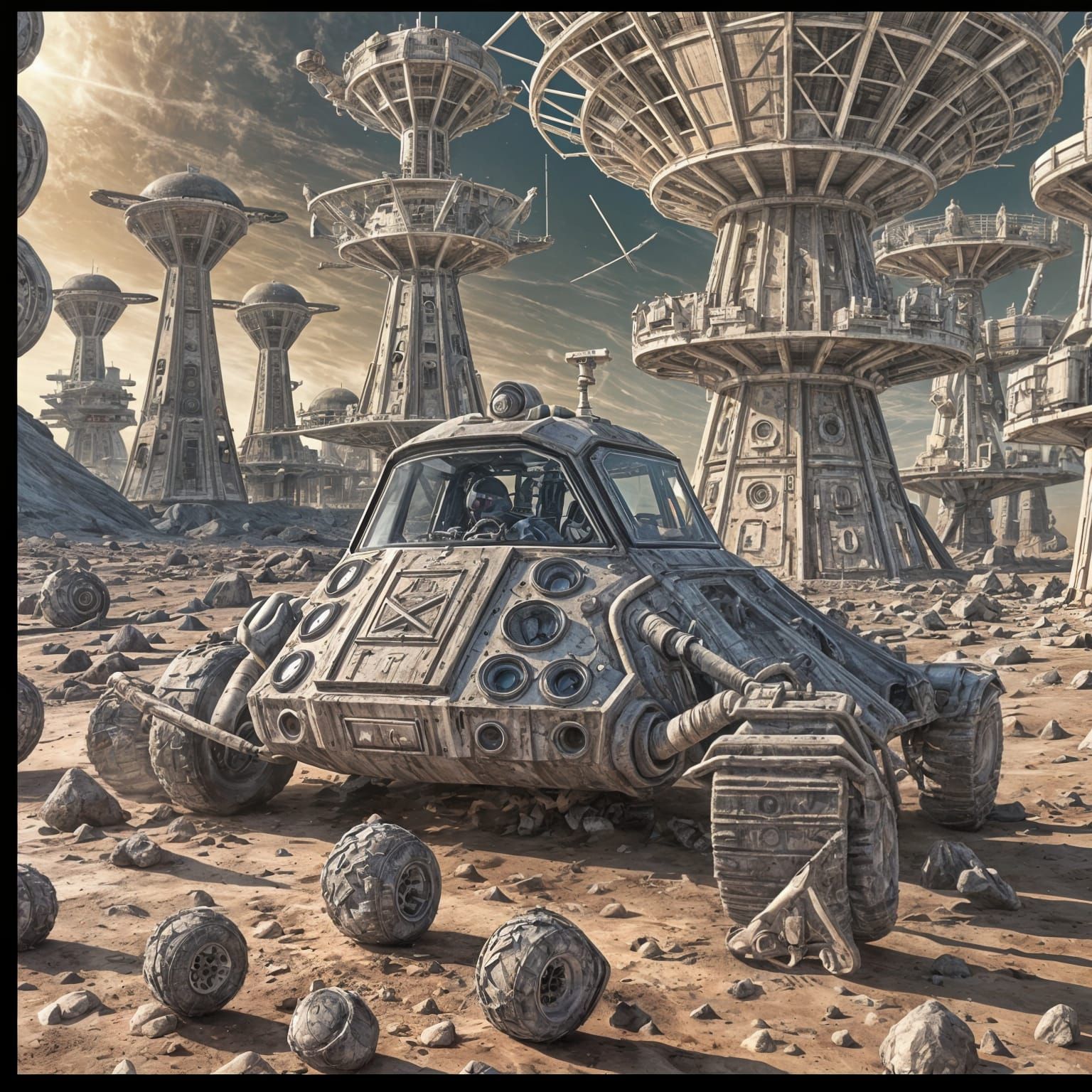 YouTube Watcher on Mars in Space Buggy