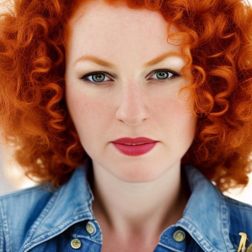 Striking Portrait of Irish Woman with Red Hair
