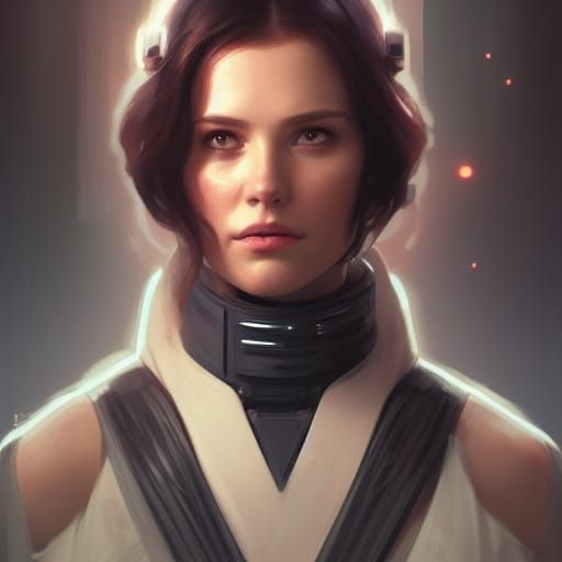 Chiss Jedi Consular Portrait in Hyperdetailed Style