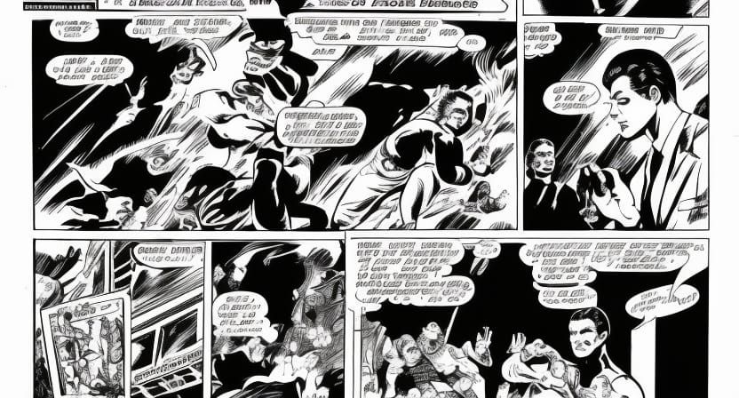 Monochrome Comic Book Illustration