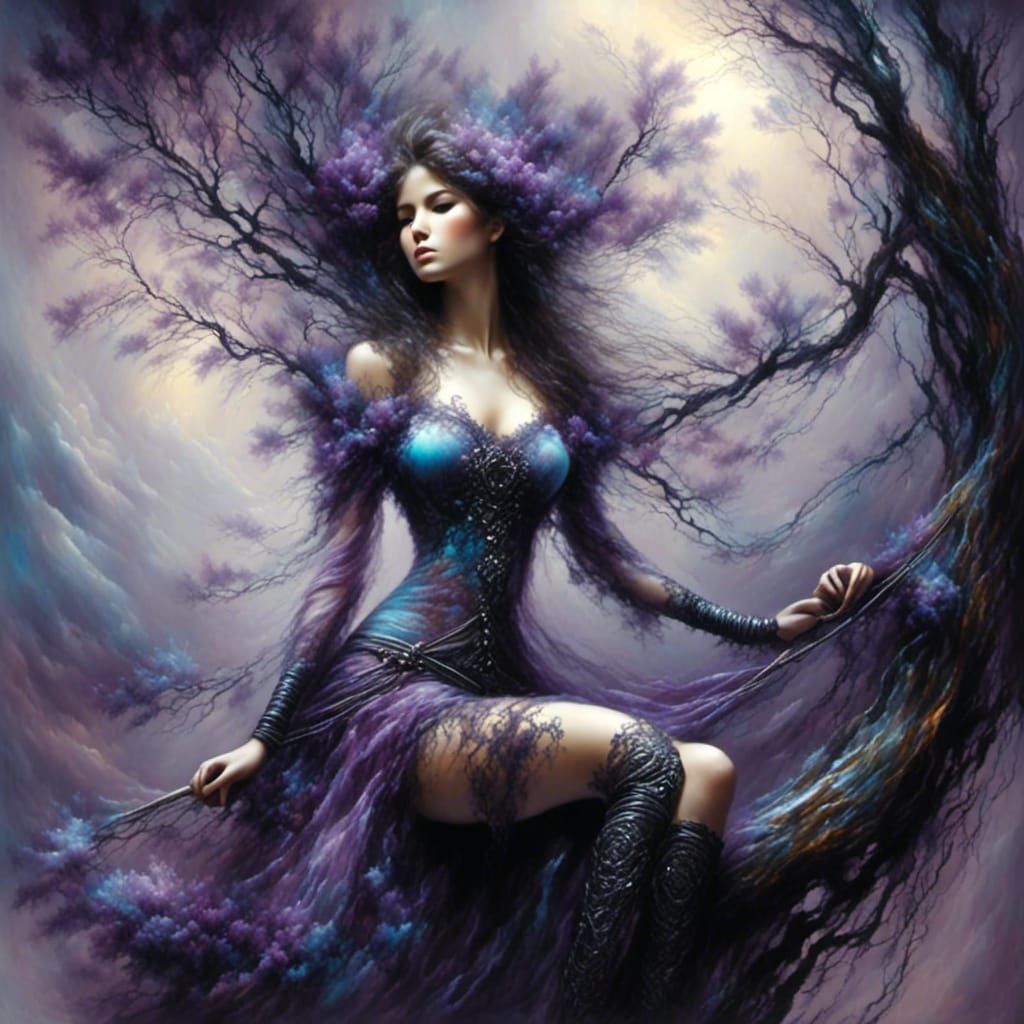 Abstract Portrait of Lady on Rope Swing