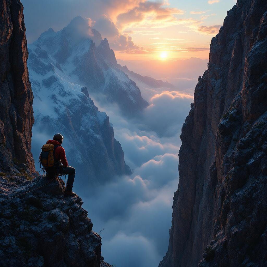 Vertigo: A Mountain Climber's Terrifying View