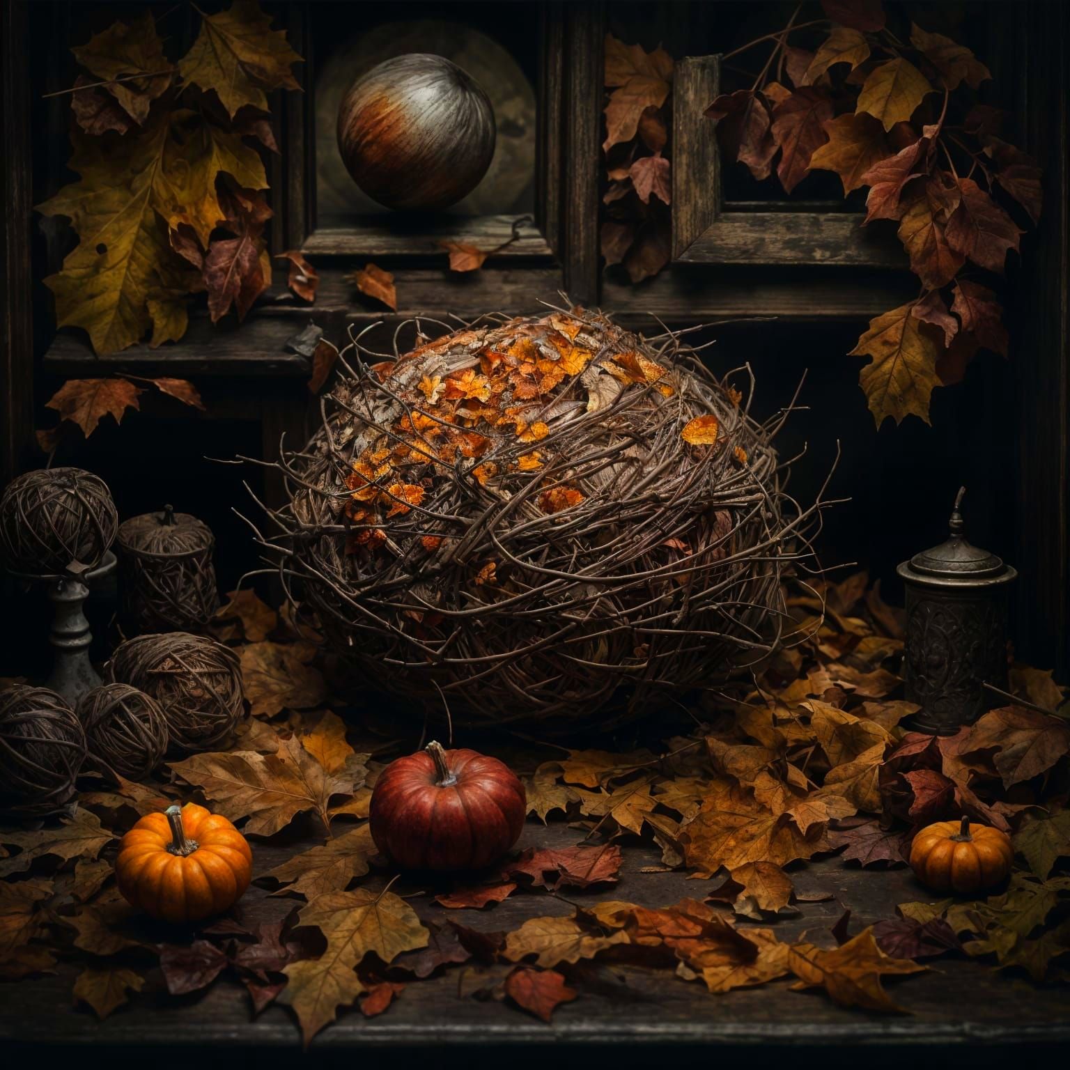Detailed Autumn Photography in Mixed Media