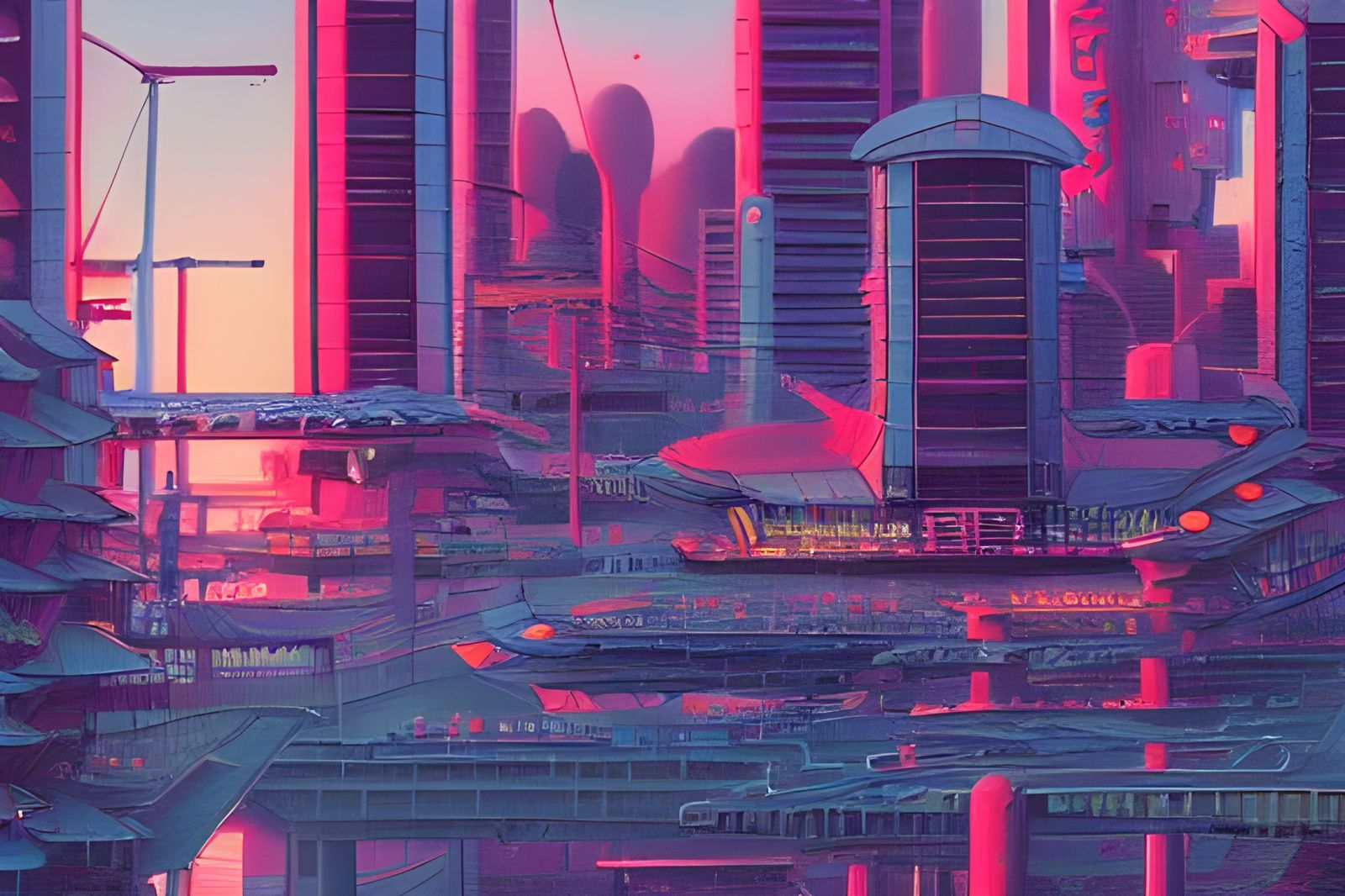 Cyberpunk Japanese Town in Photorealistic Style