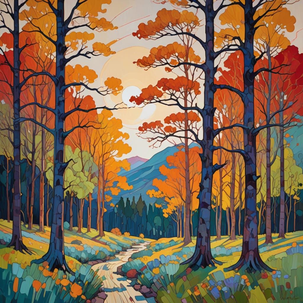 Impressionist Landscape Painting in the Style of Erin Hanson