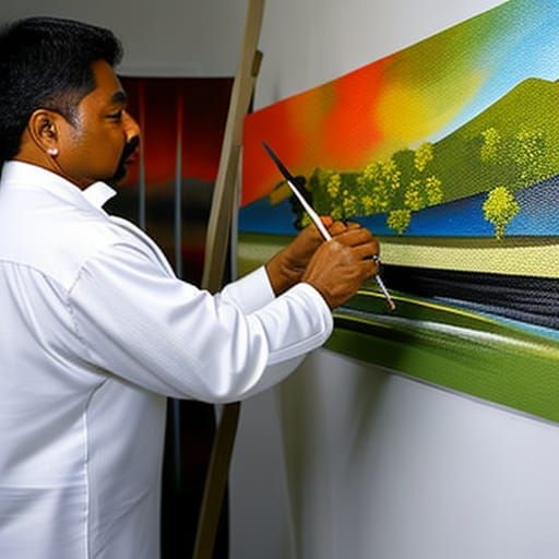 Artist at Work: A Vibrant Studio Scene