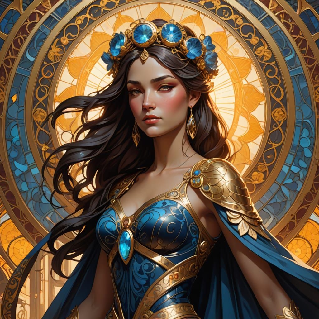 Divine Goddess Radiates Regal Authority in Stunning Portrait