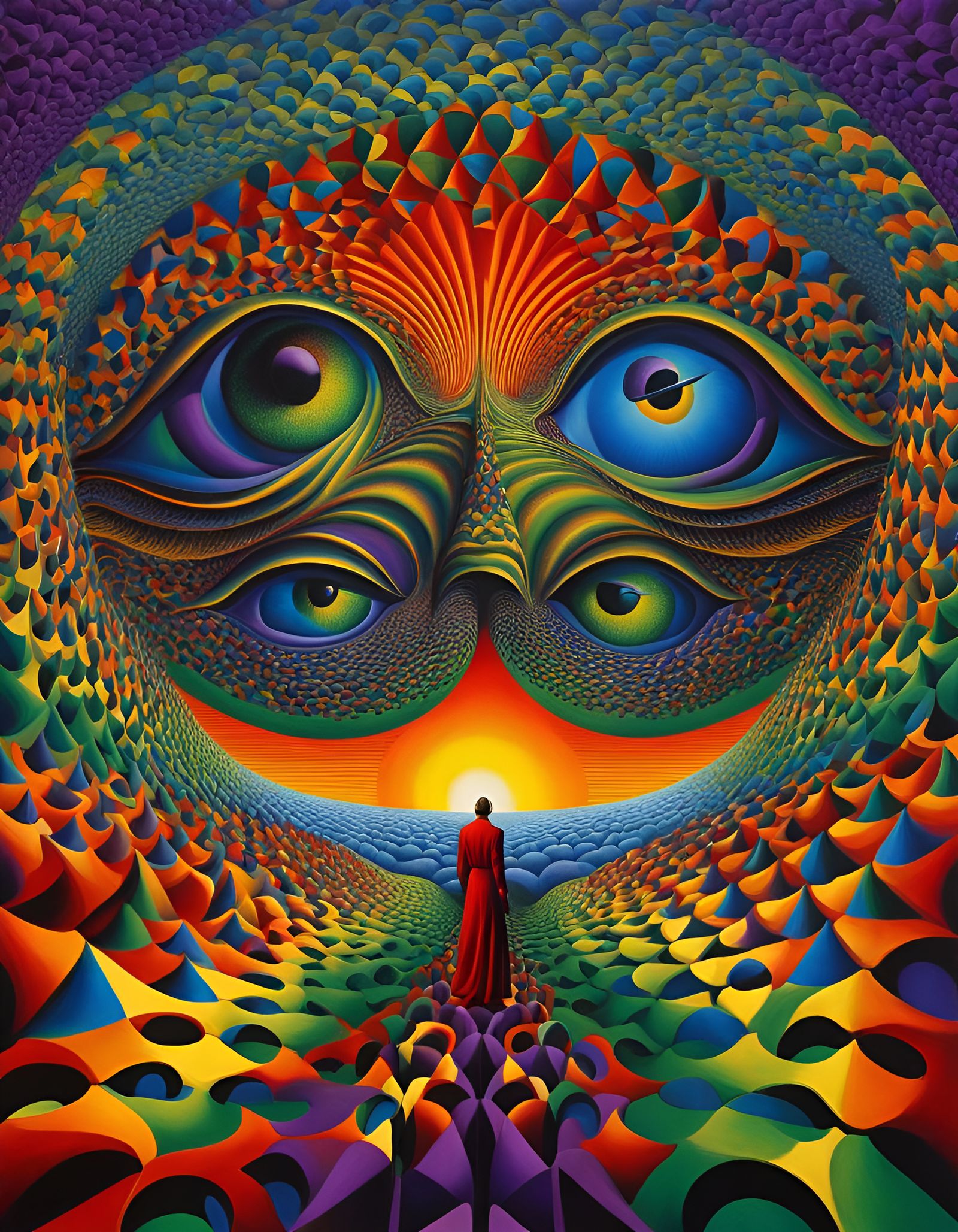 Surreal Optical Illusion Inspired by Escher and Dalí