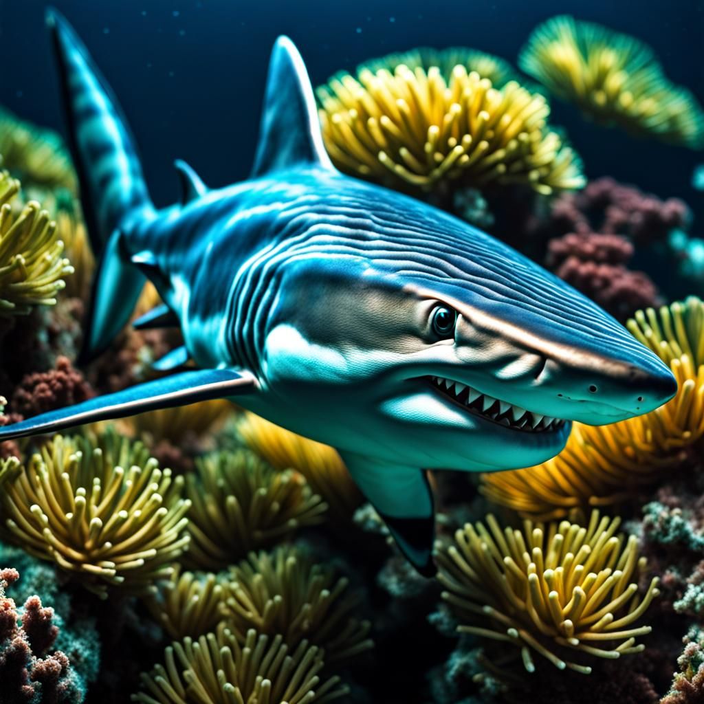 Hyperrealistic Cute Shark with Intricate Details