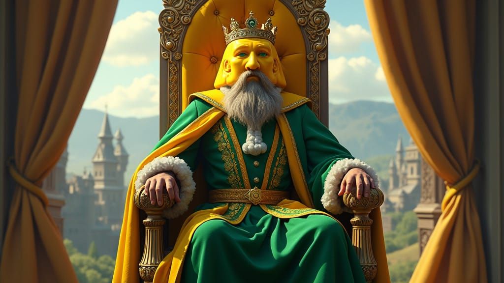 Regal Cheese King Throne in Vibrant Castle Halls