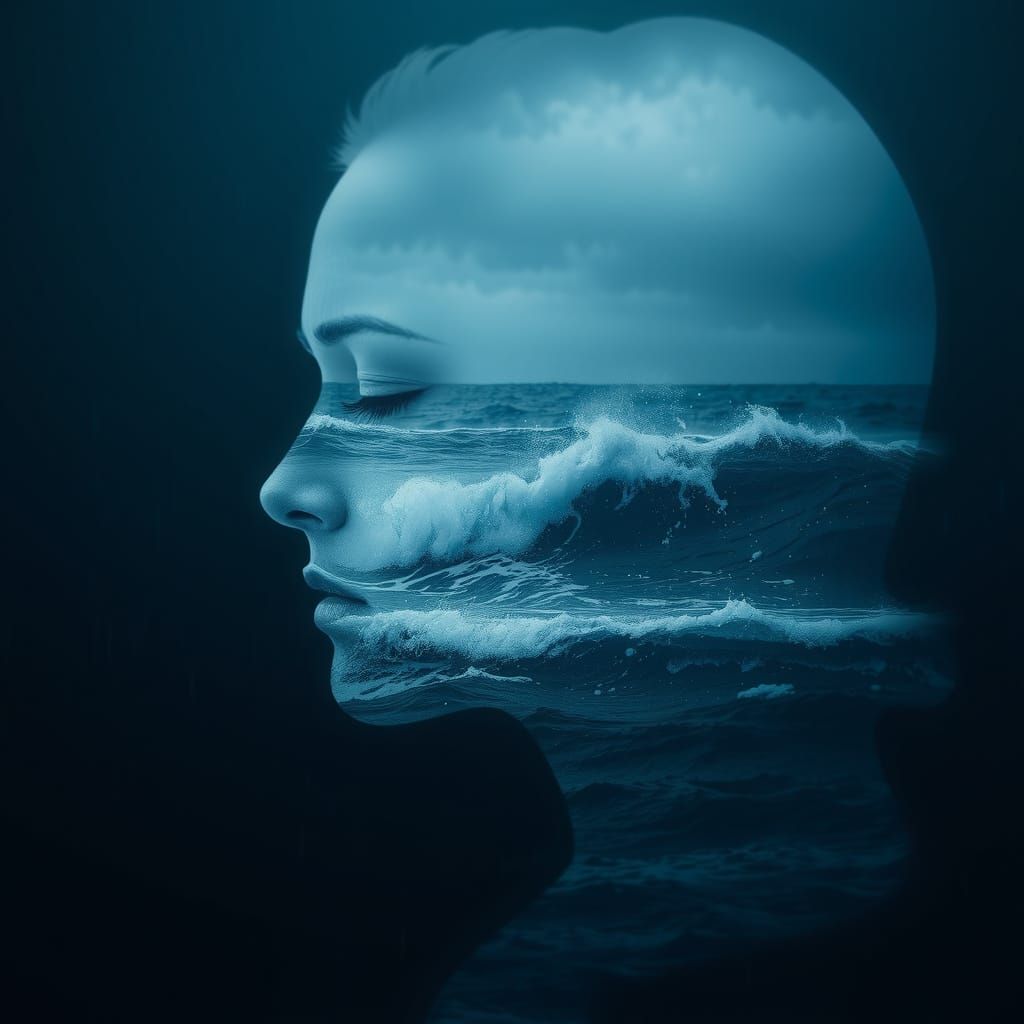 A Woman's Stormy Memories in Profile