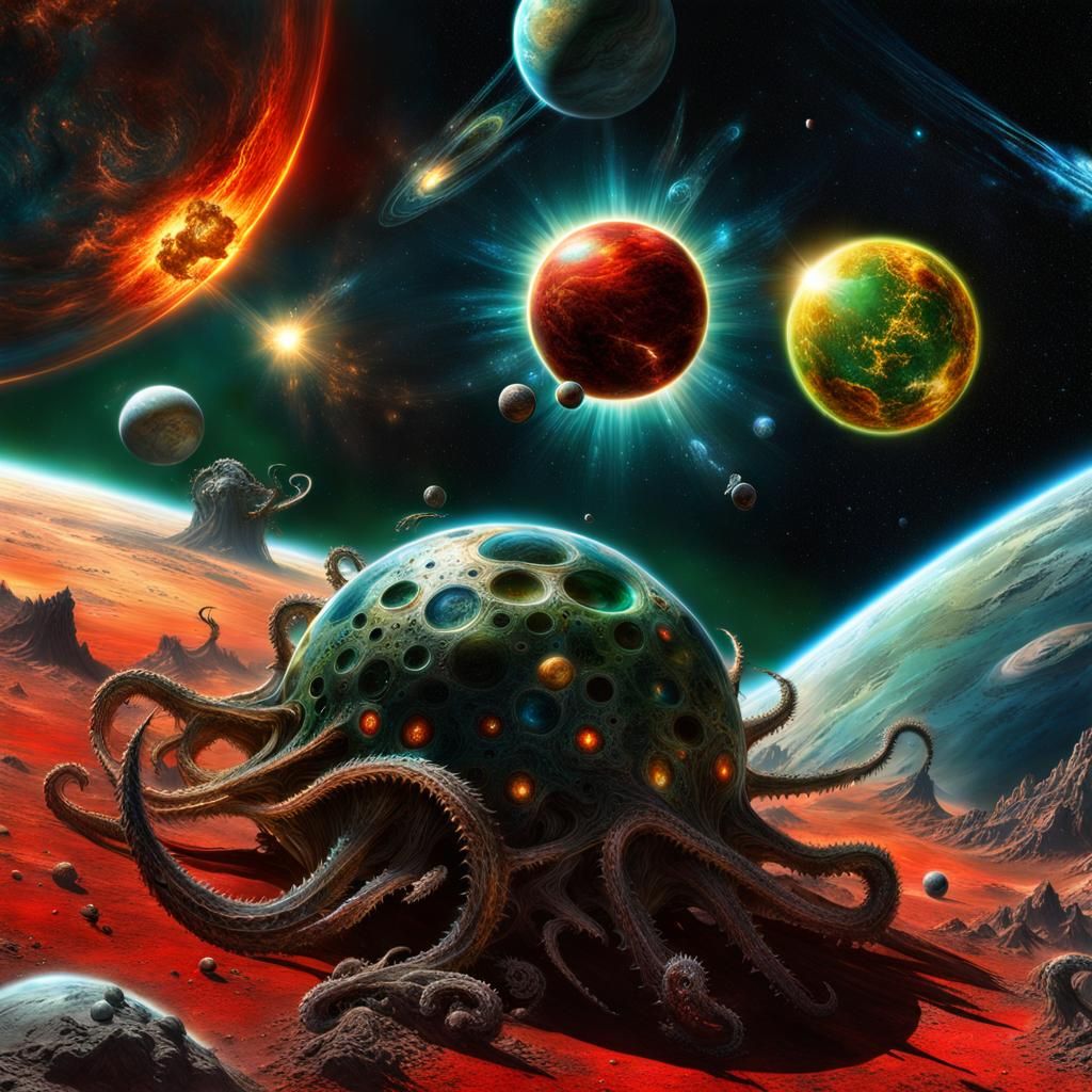 Giant Space Amoeba Capturing Planets in Galaxy