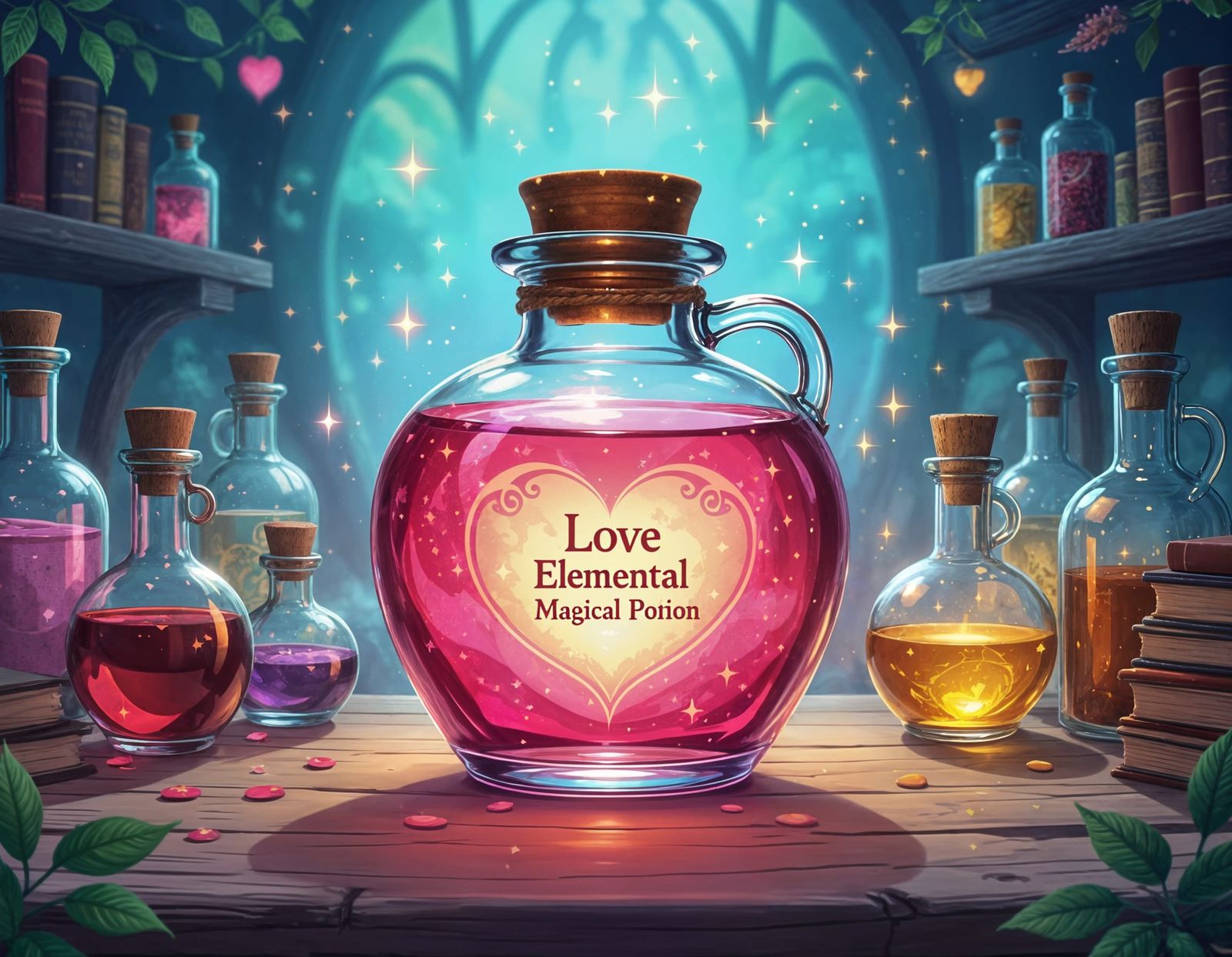 Magical Love Elemental Jar in Fairytale Potion Treasury