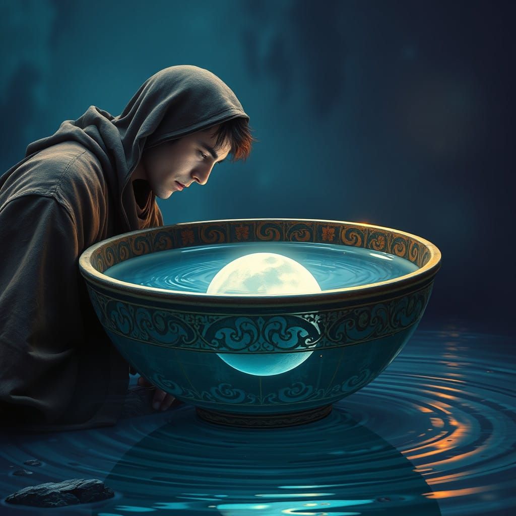 Moonlit Vessel in an Ethereal Haven