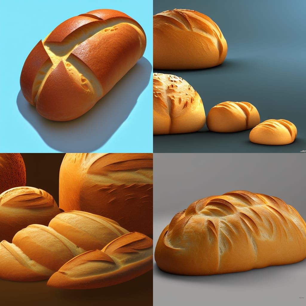 Artistic Bread in Animated 3D Style
