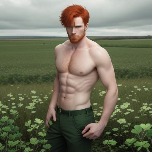 Chiseled Irish Hero Embracing the Emerald Isle