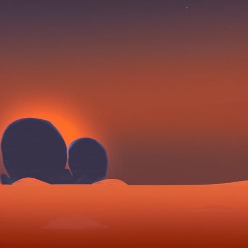 Distant desert world, Serpo at night