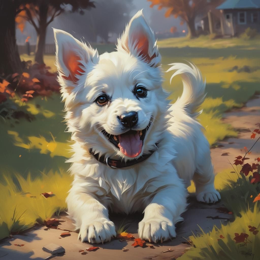 Sinister Puppy Art by Rutkowski
