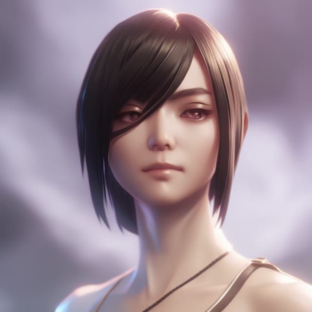 Rukia Portrait in Dynamic Lighting, Splash Art Style