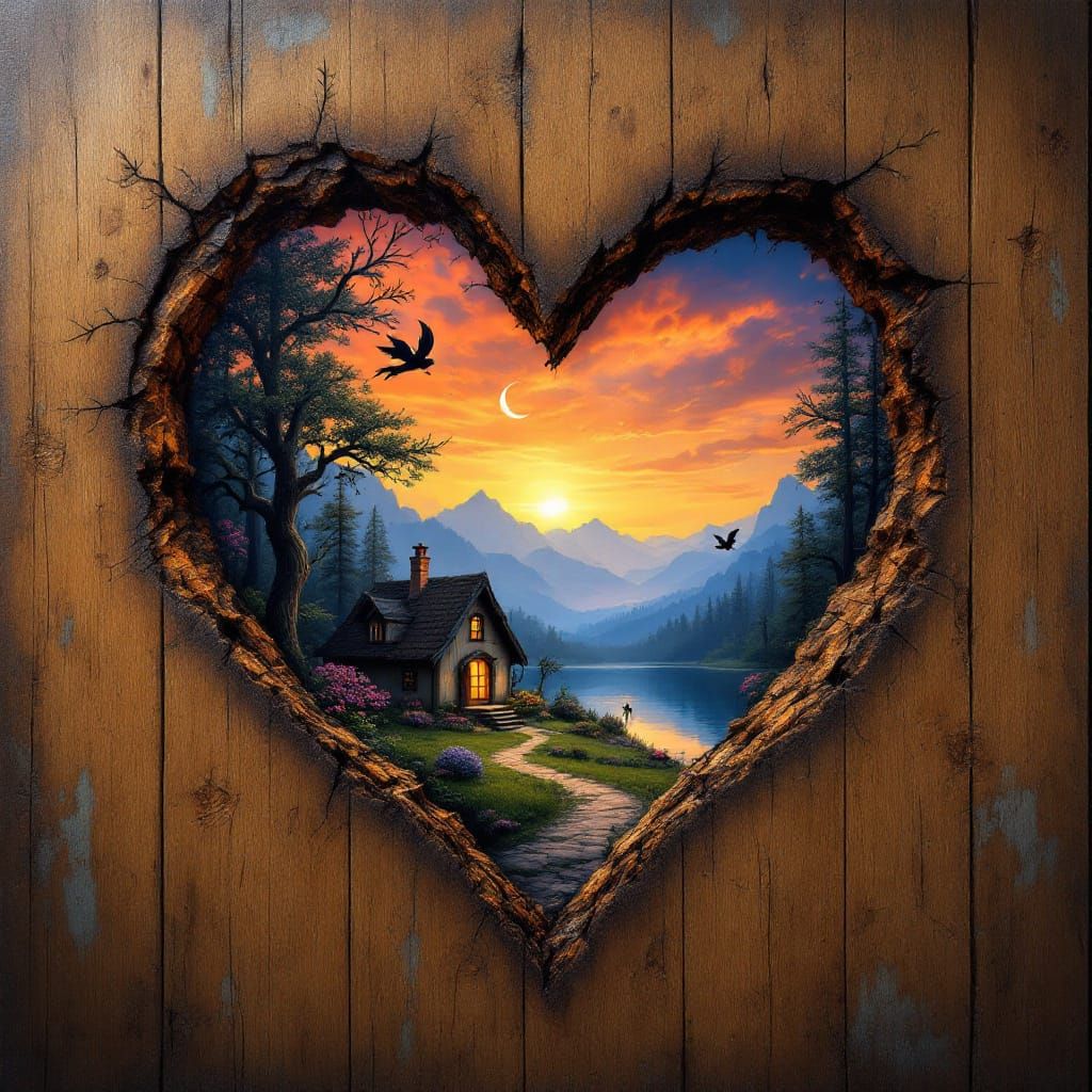 Heart-Shaped Portal to a Dragon Fantasy World