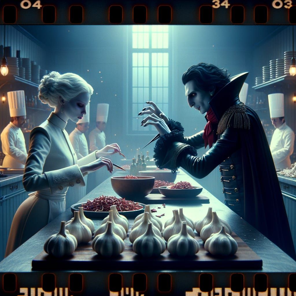 Vampire Chefs Artfully Evade Garlic in Michelin Kitchen