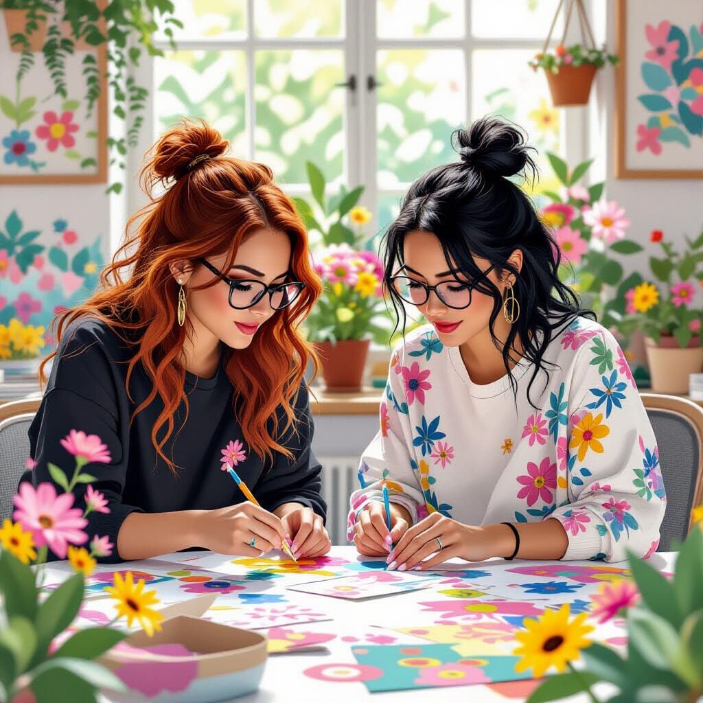 Colorful Paper Art Creation in Impressionist Style