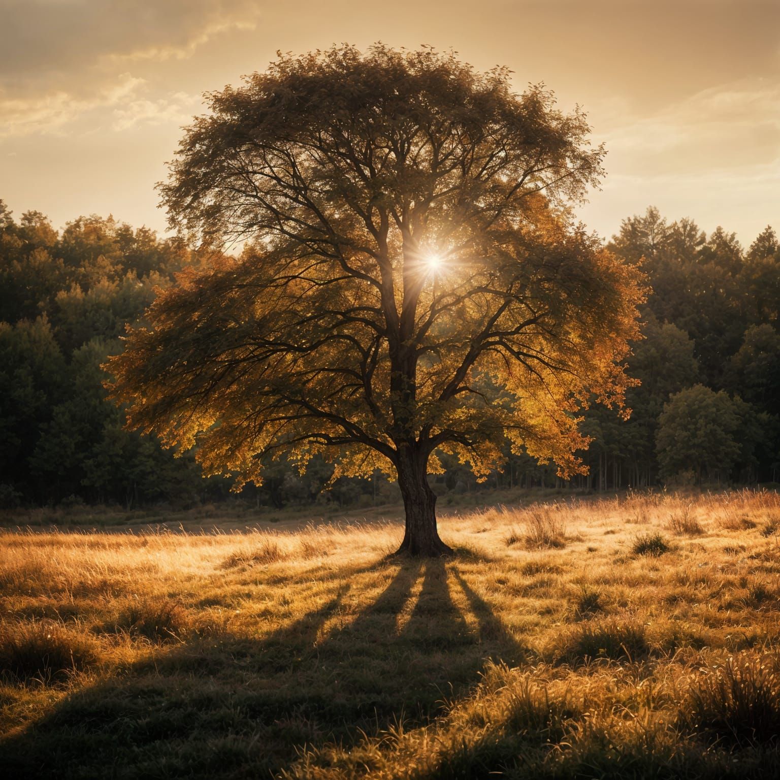 Cinematic Autumn Tree on Island