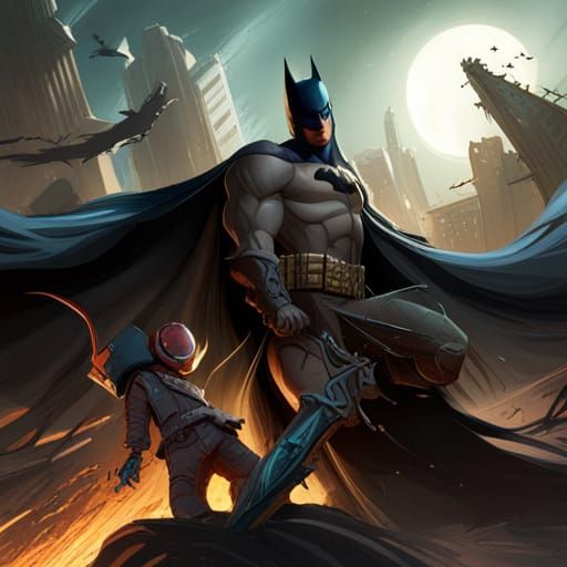Batman vs Dragon: Dark Fantasy Concept Art