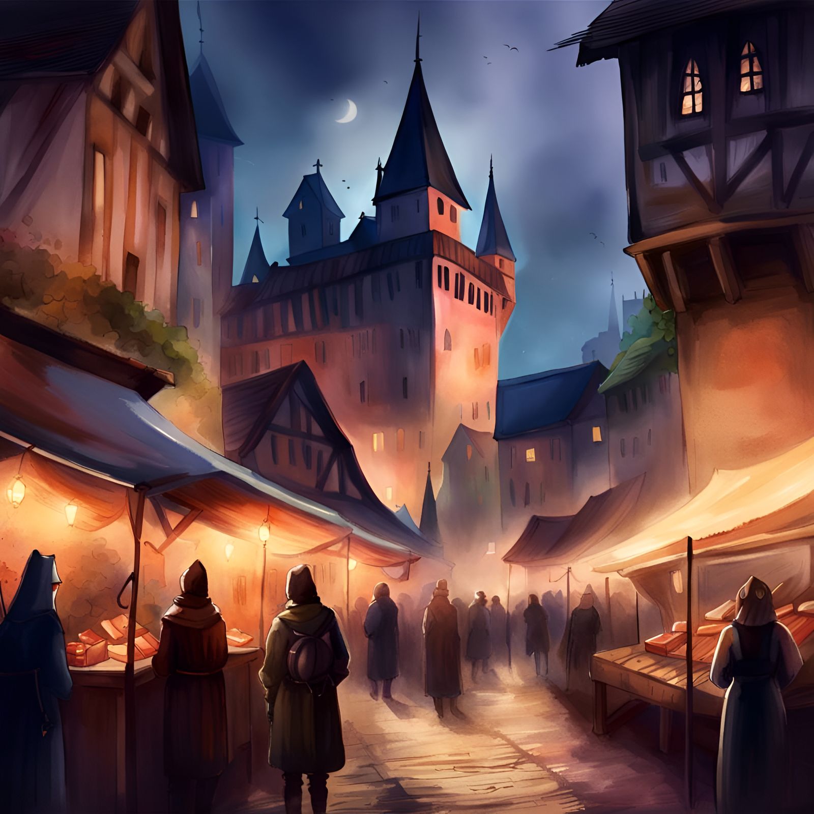Medieval Assassin's Market: A Dark Fantasy Concept