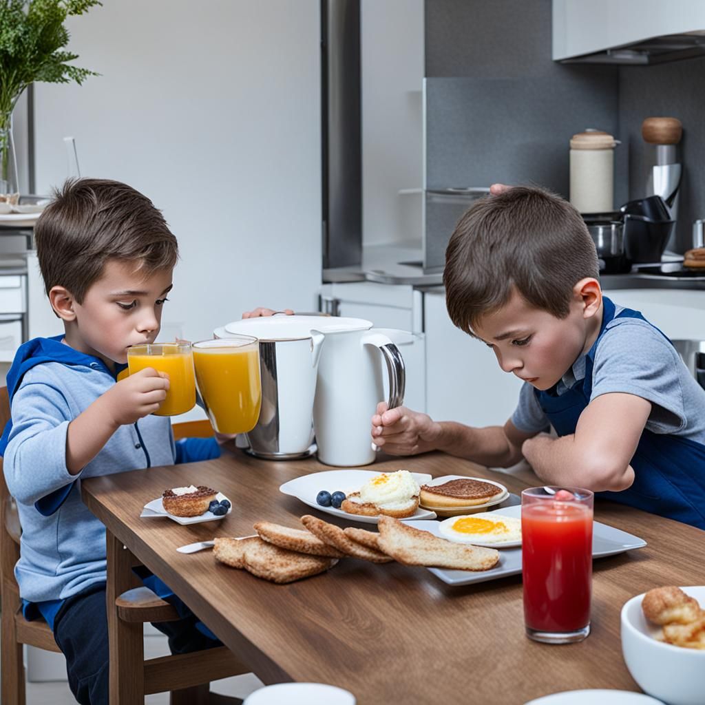 Young Boy Having Breakfast