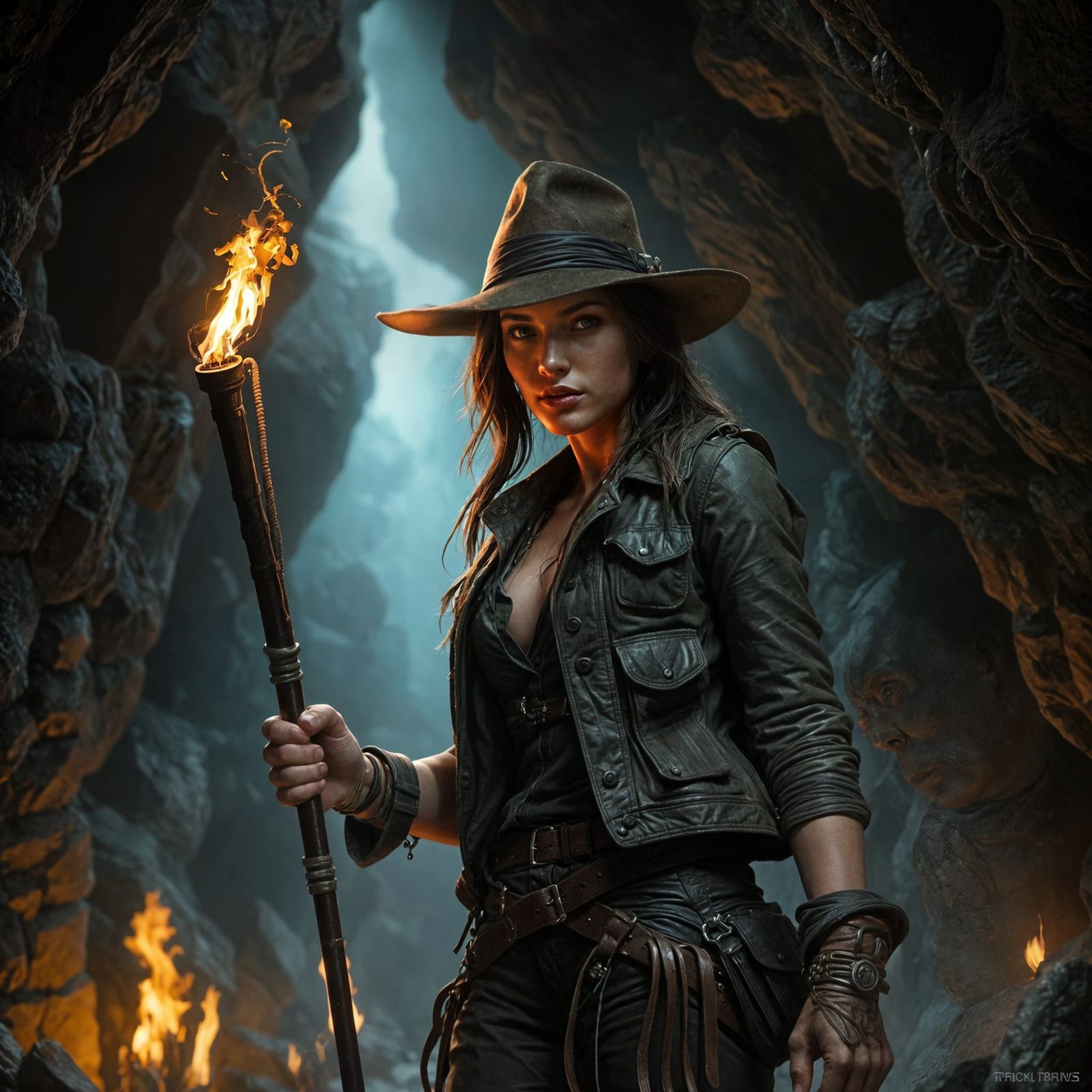 Lara Croft and Indiana Jones Fusion in Cave