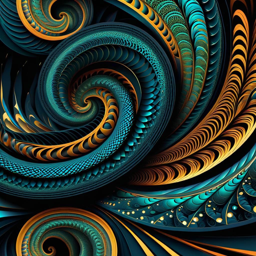 Quantum Serpents Odyssey: Abstract Vector Fractal Art