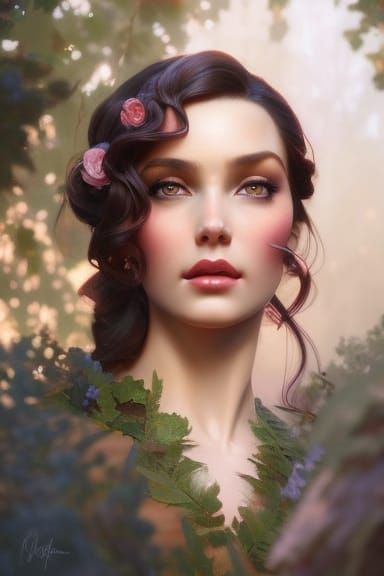 Princess Belle Portrait in Digital Art Style