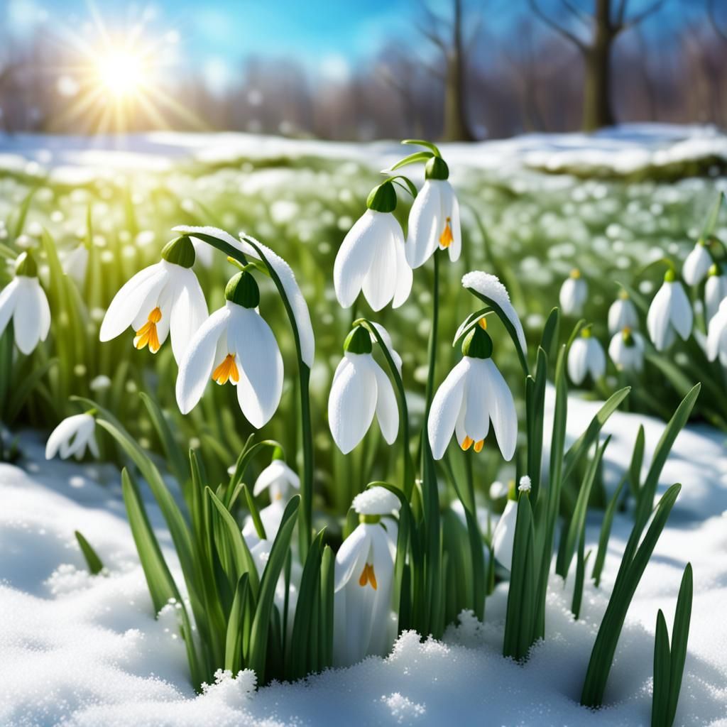 Snowdrops Signal Spring in a Sunny Glade