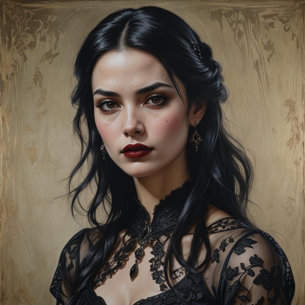 Malicious Woman Portrait in Detailed Matte Painting Style